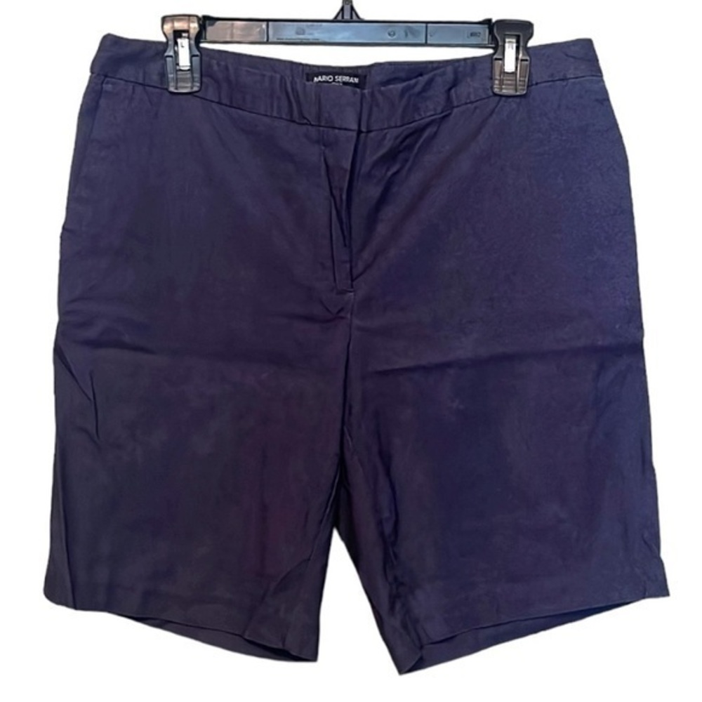 MARIO SERRANI Italy Womens Shorts Size 10, Blue, Rayon/Nylon/Spandex